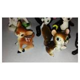 Vintage Kreiss Chained Skunk Family And Japanese Porcelain Figures.