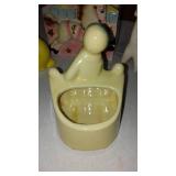 Vintage Shawnee Pottery, Pixies And Powder Puff Puppy Kreiss Collectible Figurines.