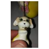 Vintage Shawnee Pottery, Pixies And Powder Puff Puppy Kreiss Collectible Figurines.