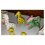 Vintage Shawnee Pottery, Pixies And Powder Puff Puppy Kreiss Collectible Figurines.