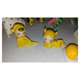 Vintage Shawnee Pottery, Pixies And Powder Puff Puppy Kreiss Collectible Figurines.