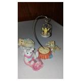 Vintage Shawnee Pottery, Pixies And Powder Puff Puppy Kreiss Collectible Figurines.