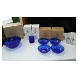 Avon Royal Sapphire Collection (8) Mugs, Bowls, Salt/Pepper