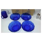 Avon Royal Sapphire Collection (8) Mugs, Bowls, Salt/Pepper