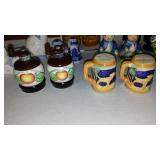 Vintage Collectible Salt And Pepper Shakers (9) Avon, Bunnies, Parrots, And More.