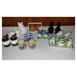 Vintage Collectible Salt And Pepper Shakers (9) Avon, Bunnies, Parrots, And More.