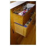 Cabin Teardown:   Kitchen Cabinets, Counter, Sink, Walls, Window, Stove, Ceiling Fan.