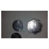 1920s Wall Sconce, Foreign Coins, Metal SAD Irons, And More.