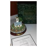 Thomas Kinkade Flower Cottages Of Carmel Prints (4) And Lighted Lighthouse.