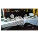 Creative Fine China 1014 Platinum Starburst Dinnerware.