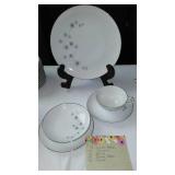 Creative Fine China 1014 Platinum Starburst Dinnerware.