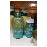 Vintage Blue Canning Jars And More.
