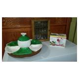 Lazy Susan Server, Apple Corer And Spice Cabinet.