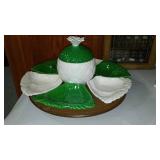 Lazy Susan Server, Apple Corer And Spice Cabinet.