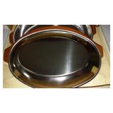 Vintager Heller Ware Steak Plates (2) And 3 Pc Knife Set.