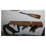 Vintage Grease Can, Torches (2) Nail Puller, Brass Screwdriver And More.