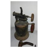 Vintage Grease Can, Torches (2) Nail Puller, Brass Screwdriver And More.