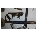 Vintage Grease Can, Torches (2) Nail Puller, Brass Screwdriver And More.