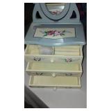 Jewelry Boxes (2) And Perfume And Display.