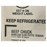 Beef Chuck Boneless USDA Choice 6.30 lbs Beef Chuck Boneless USDA Choice 6.30 lbs