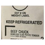 Beef Chuck Boneless Clod Petite Tender 7 lbs Beef Chuck Boneless Clod Petite Tender 7 lbs