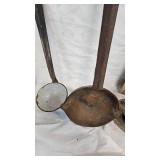 TORRID Brass Blow Torch, Cast Iron Ladle, Tin Ladle, Vintage Steam Iron