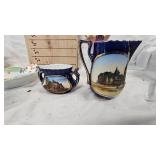 WI Souvineer Sugar Creamer, Swan Figurine, Benson, MN Advertising,