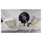 Venecian Moon Record, 2 Pewter Jiggers, Precious Moments Figurines w/boxes