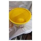Vintage Marigold Carnival Glass Candy Dish, Carnival Glass Basket, Carnival Compote w/Peacock Tail Pattern