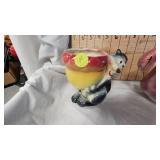 Mid Century Swan Planter, Squirrel Planter and Additional Misc