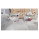 Hand Painted Sugar/Creamer(Germany), Footed Grap Pattern Mild Glass Vas