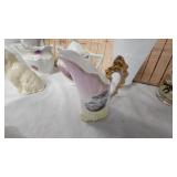 Hand Painted Sugar/Creamer(Germany), Footed Grap Pattern Mild Glass Vas