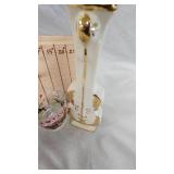Hand Painted Sugar/Creamer(Germany), Footed Grap Pattern Mild Glass Vas
