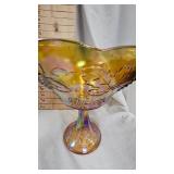 Indiana Glass(Grape & Leaf) Large Compote, Northwood Blue Hobnail Vase