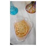 Indiana Glass(Grape & Leaf) Large Compote, Northwood Blue Hobnail Vase