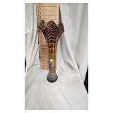 Imperial Amber Ripple Carnival Glass Vase