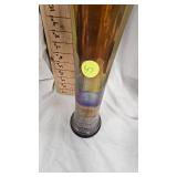 Imperial Amber Ripple Carnival Glass Vase