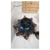Imperial Scroll Embossed Pattern Carnival Glass Dish, Ruffled Hat Vase in Blackberry Spray, Raspberry Glass