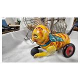 Vintage Chuck-A-Luck Dice Cage, Bingo Ball Cage, Metal Tin Cat Toy