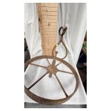 Cast Iron Wheel and Small Ice Tongs