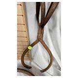 Cast Iron Wheel and Small Ice Tongs