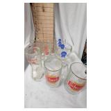 Assorted Lot of Beer Advertising Glasses, PBR Beer Goblets, Boot Glasses and Schmidt Mugs