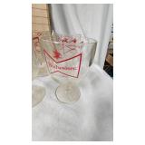 Lot of 4 Budweiser Beer Goblets, and Grain Belt Mug