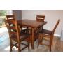Wood Counter-Height Dining Table with 4 Ladder Back Chairs