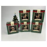 1992 Hallmark Keepsake Christmas Ornament Santa and His Reindeer Collection