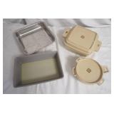 LittonWare Containers w/lids, stainless tray/pan & poly tray/pan