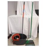 O-Cedar Mop & Bucket; Broom & Long Handled Dust Pan