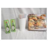 Jalapeno Tabasco 2X, Club Frills Picks, Straws,