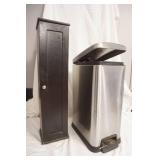 Stainless Steel Garbage Can & Toilet Paper Cabinet