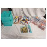 Coloring Books, Crayons, 2 Organizing Bins